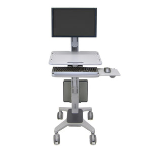 Ergotron WorkFit-C Height Adjustable Mobile Workstation PC Trolley Computer Cart Desk 24-198-055