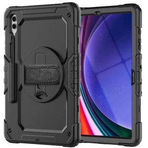 Rugged Heavy Duty Case for 12.4" Samsung Galaxy Tab S9 Plus (S9+) & S10 Plus (S10+) with Stand & Strap