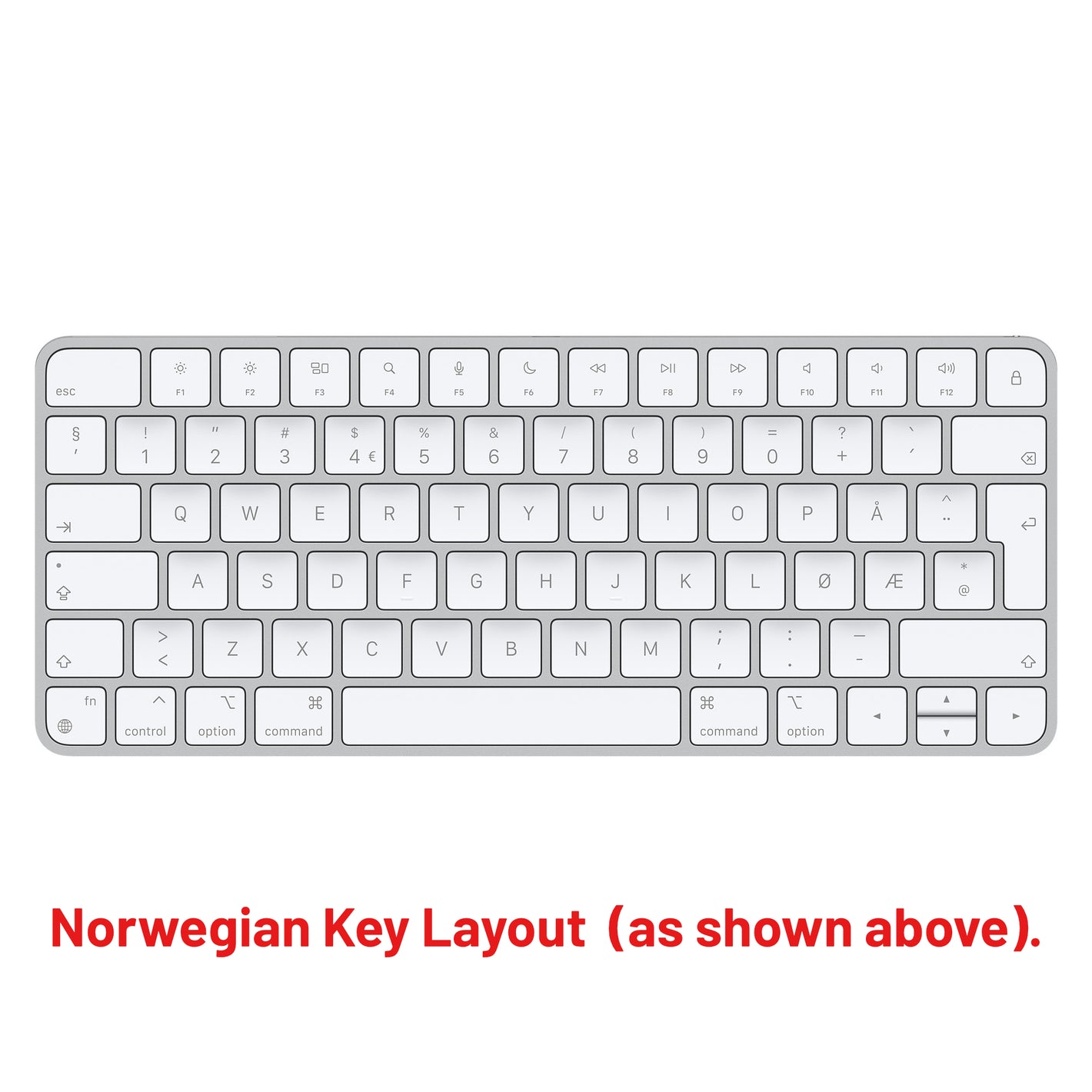 Apple Magic Wireless Keyboard (2021 2nd Gen) **NORWEGIAN Layout** MK2A3H/A A2450