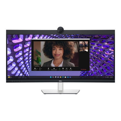 Dell P3424WEB 34" Curved Ultrawide Video Conference PC Monitor UWQHD with USB-C Hub & Speakers