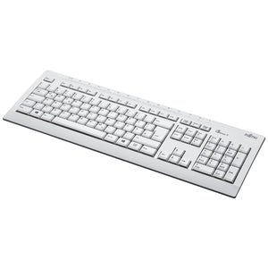 Fujitsu KB521 GB Marble Grey / Off-White USB Keyboard, UK Layout, Multimedia Keys