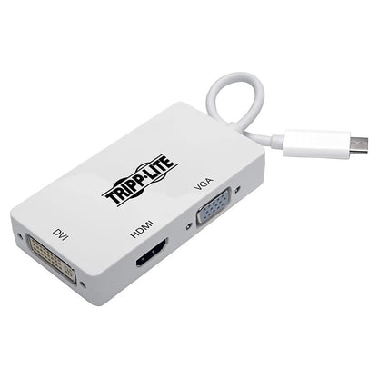 Tripp-Lite USB-C to HDMI / DVI / VGA 3-in-1 Display Adapter Converter 4K White